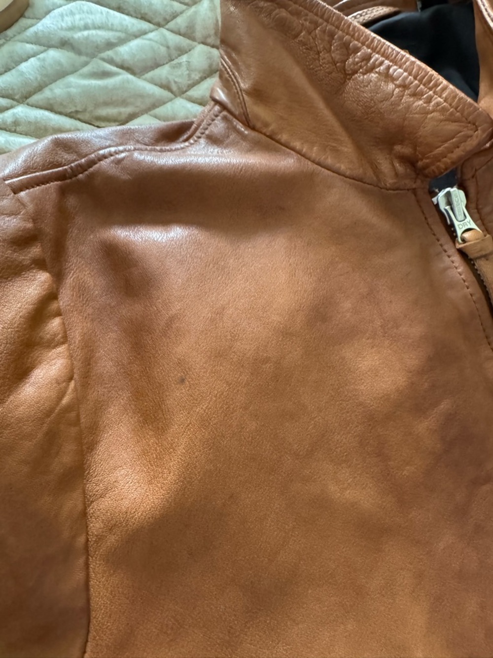 Superdry Men’s Genuine Lambskin Biker Leather Jacket Brown Size 2XL Full Zip - Picture 15 of 16